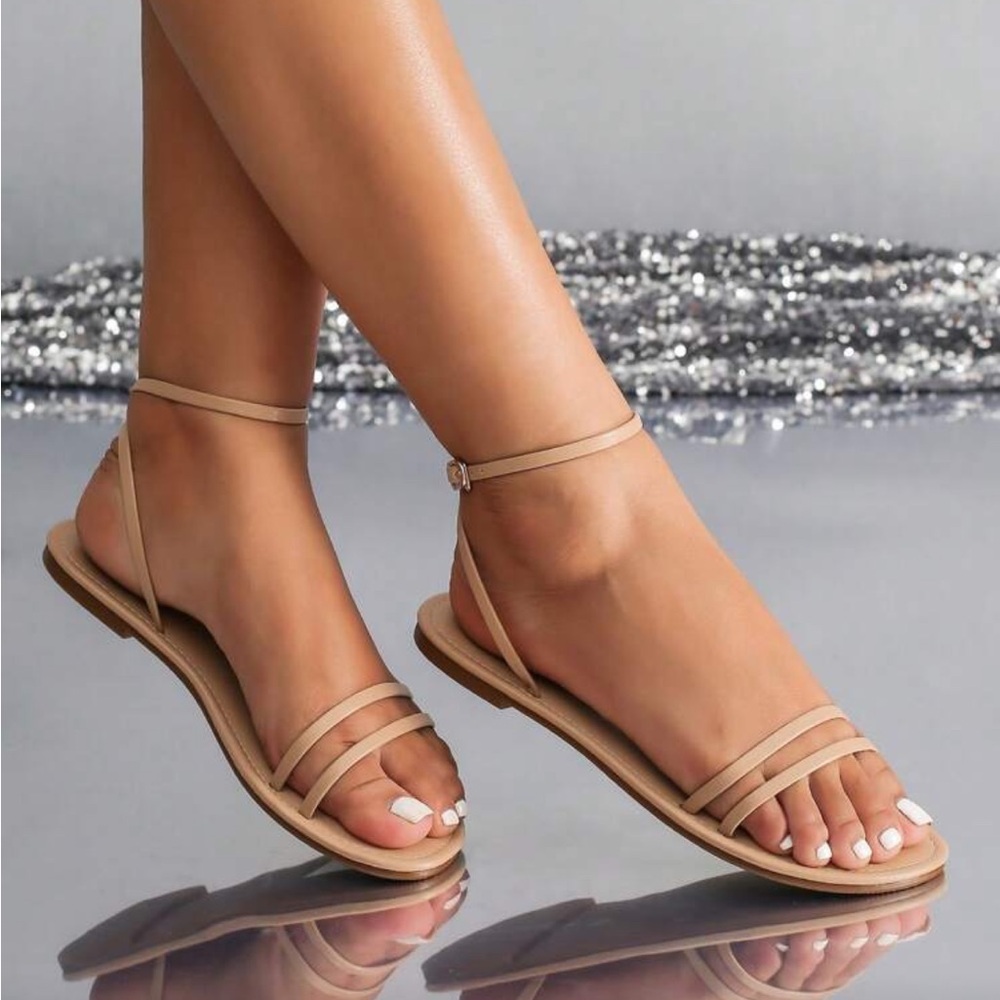 SHEIN Tan Strappy Sandals